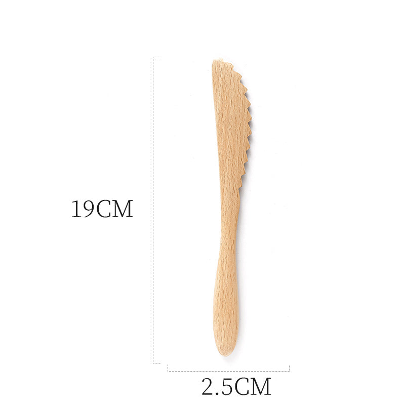 Creative Wooden Tableware, Beech Wood Knife, Fork, Spoon, Three Piece Set Of Solid Wood Natural Color Small Wooden Knife Set