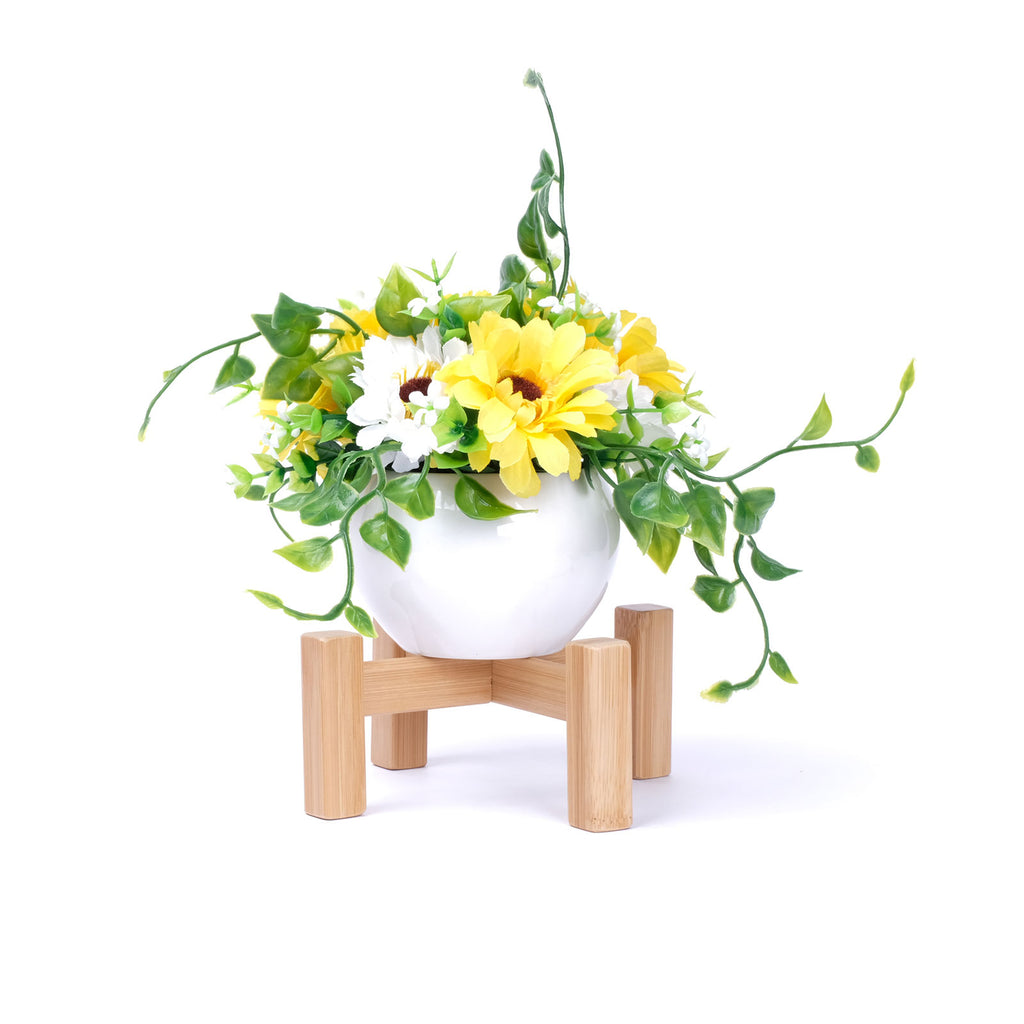 Bamboo Flower Stool Shelf Home Decoration Garden Plant Small Potted Flower Display Stand