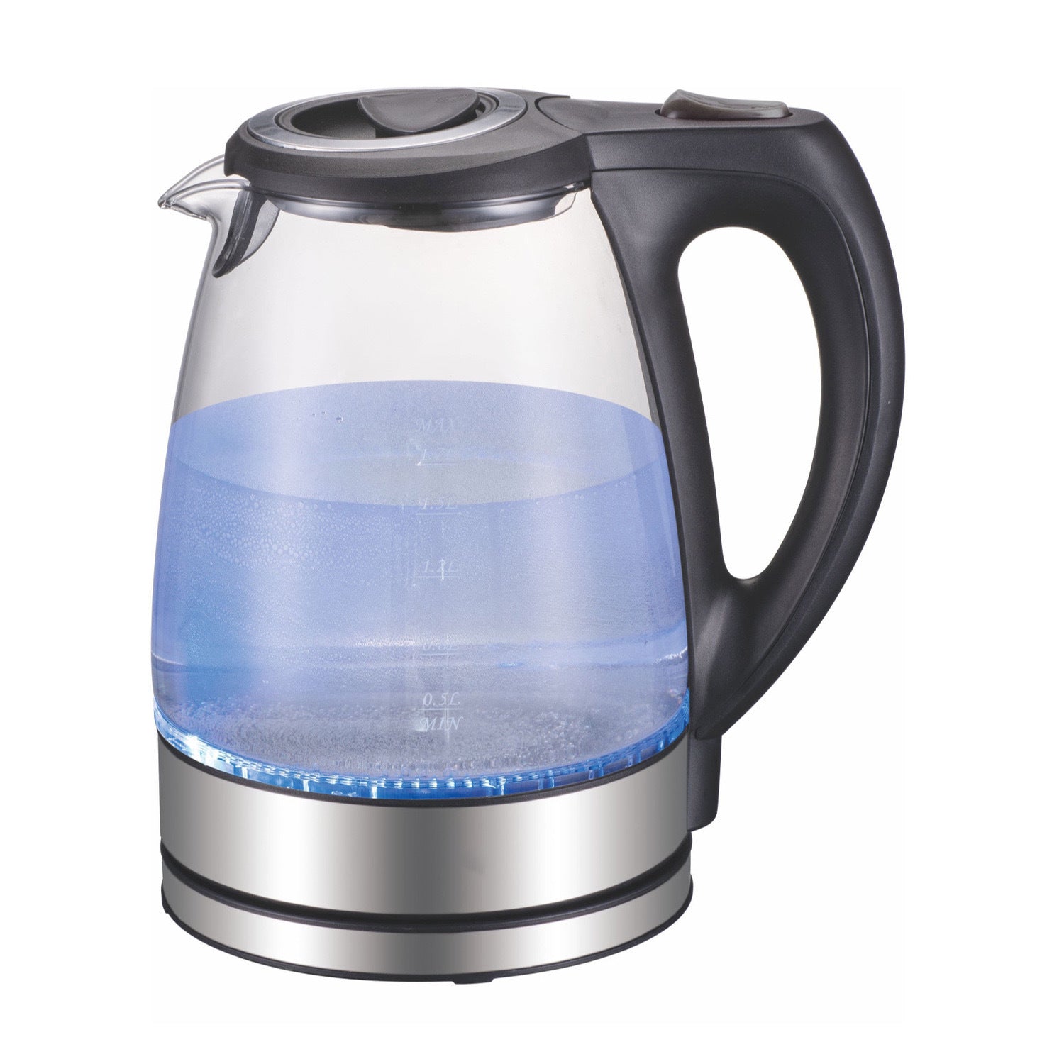 High boron glass multifunctional kettle with automatic power-off LED light and electric kettle - Black