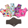 5pcs lady reusable cloth pads with bamboo cotton inner Bamboo Reusable Sanitary Pad - 5PCS K