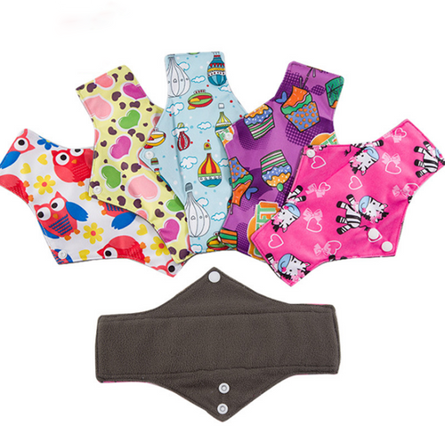 5pcs lady reusable cloth pads with bamboo cotton inner Bamboo Reusable Sanitary Pad - 5PCS K