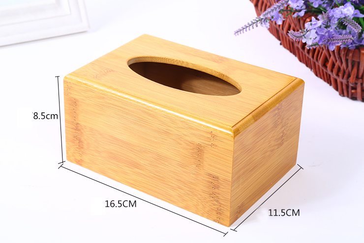 Bamboo Tissue Box Rectangle Paper Container for Home Office Desktop Paper Towel Box Hotel Napkin Tissue Holder Case