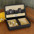 Portable Cigar Box, Cedar Wood Cigar Moisturizing Box, Travel Leather Case, Portable Leather Cigar Humidifying Cigarette Box - Black Single Box