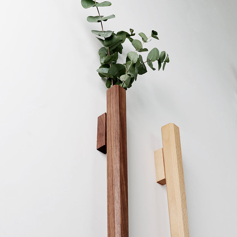 Water Culture Vase Wall Decoration Solid Wood Vase Wall Hanging Vase - Beech Wood