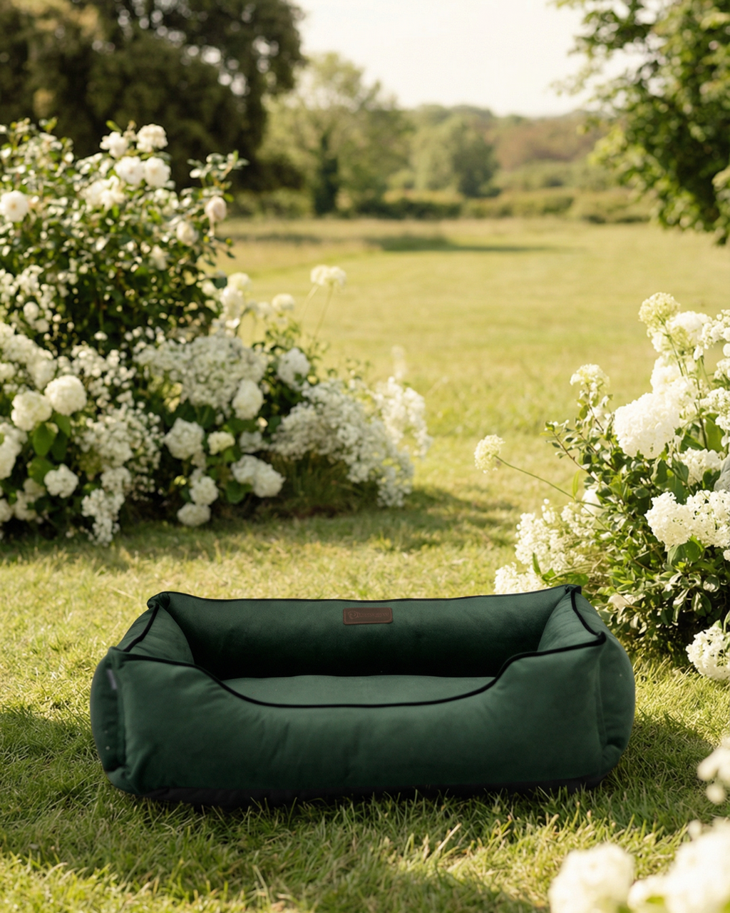 Chester & Lee | Classic Velvet Sleeper Dog Bed Green - L