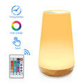 Wood grain remote control touch night light creative pat table lamp bedroom bedside lamp rainbow atmosphere light - 3w