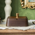 Trapezoidal Ashtray Solid Wood Ashtray With Lid - As picture