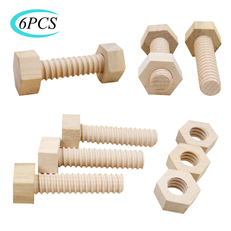 Early Education Educational Screw Nut Assembling Wooden Toy Solid Wood Screw Nut Hands-On Teaching Aid Educational Toy For Child - Set