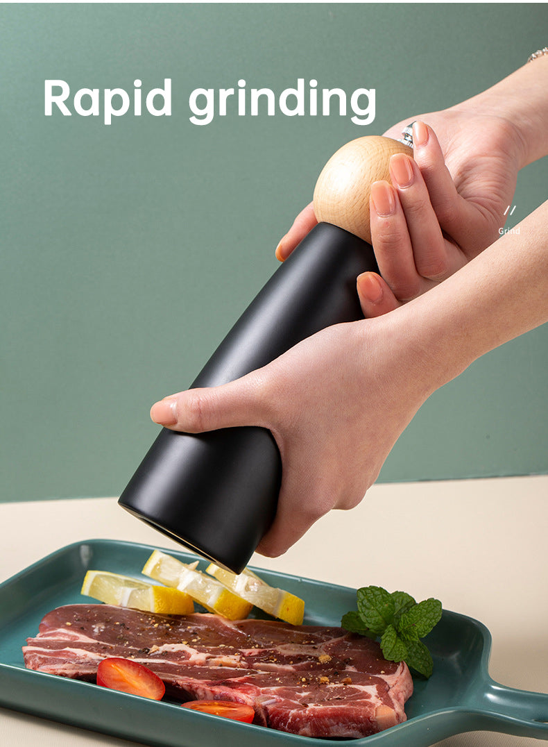 Kitchen Adjustable Coarseness Wood Pepper Grinder Mill Wooden Manual Sea Ceramic Grinding Mechanism Salt Mill - Large