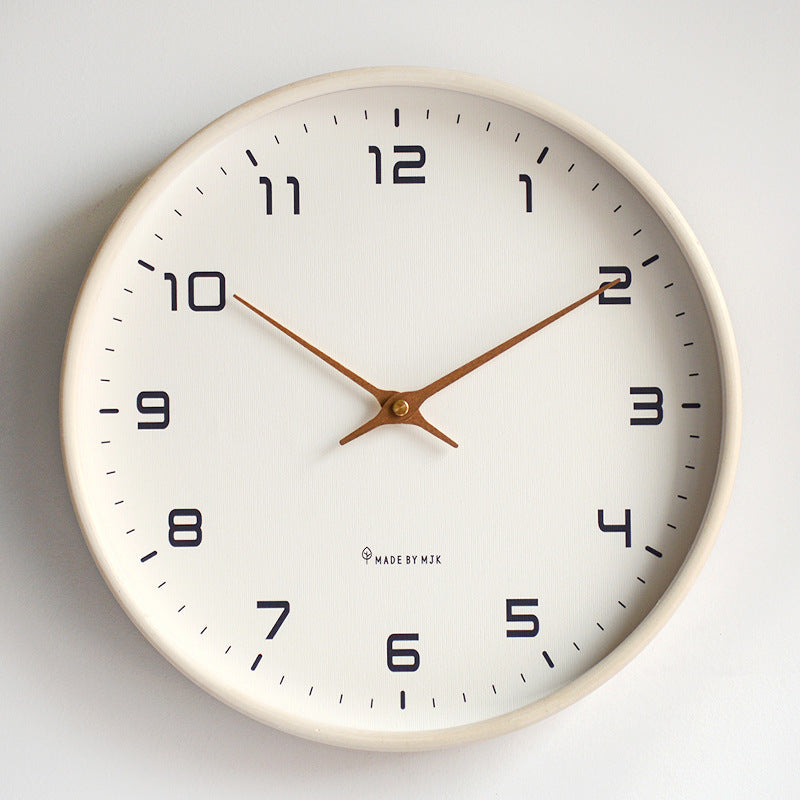Nordic Solid Wood Simple Wall Clock Living Room Home Clock Decoration Silent Clock Fashion Japanese Modern Luxurious Creative Cl
