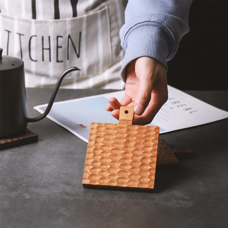 Black Walnut Handmade Coaster Solid Wood Honeycomb Shaped Cushion Coffee Cup Tea Cup Creative Wooden Cushion