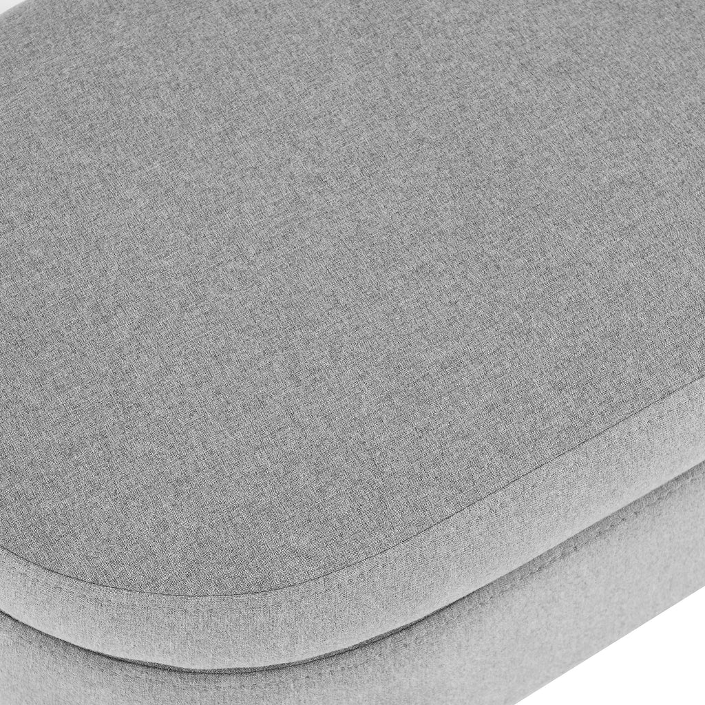 Ottoman Oval Storage Bench Rubber Wood Legs Grey(43.5"x16"x16")