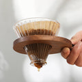 Walnut Creative Coffee Filter Cup Holder Coffee Filter Cup Set With Wooden Holder Solid Wood Coffee Funnel Cup Holder - Black Walnut Cup Holder+Funnel