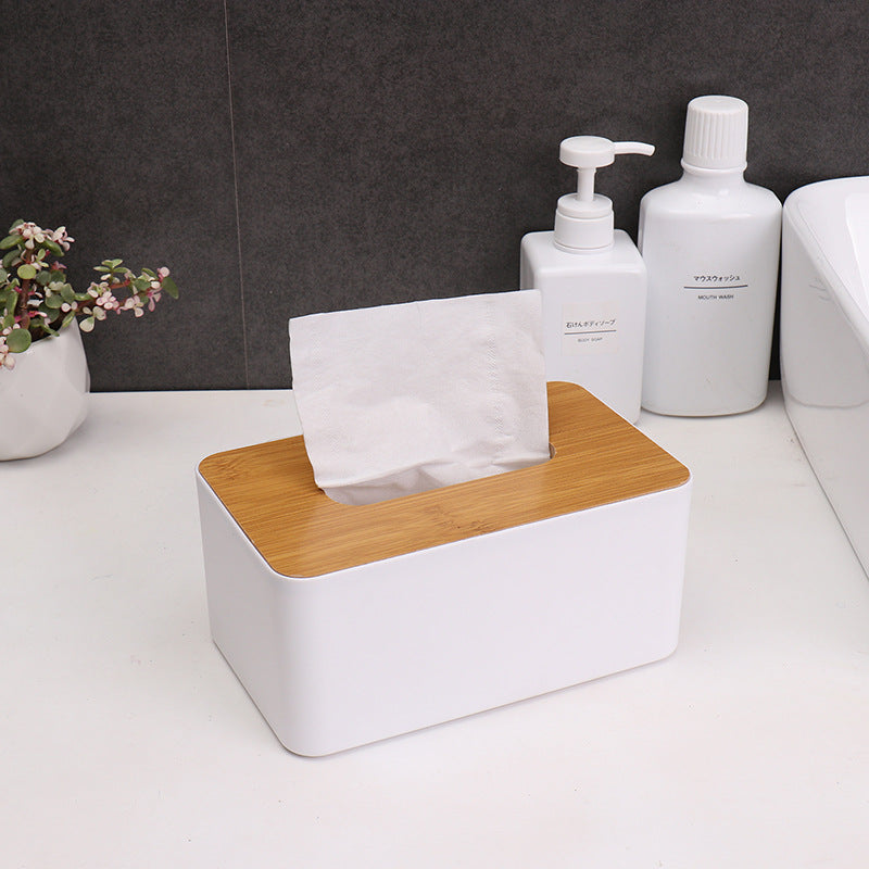 Desktop Bamboo And Wood Tissue Box Creative Multi-Functional Can Put Mobile Phone Living Room Tissue Box Car Tissue Box