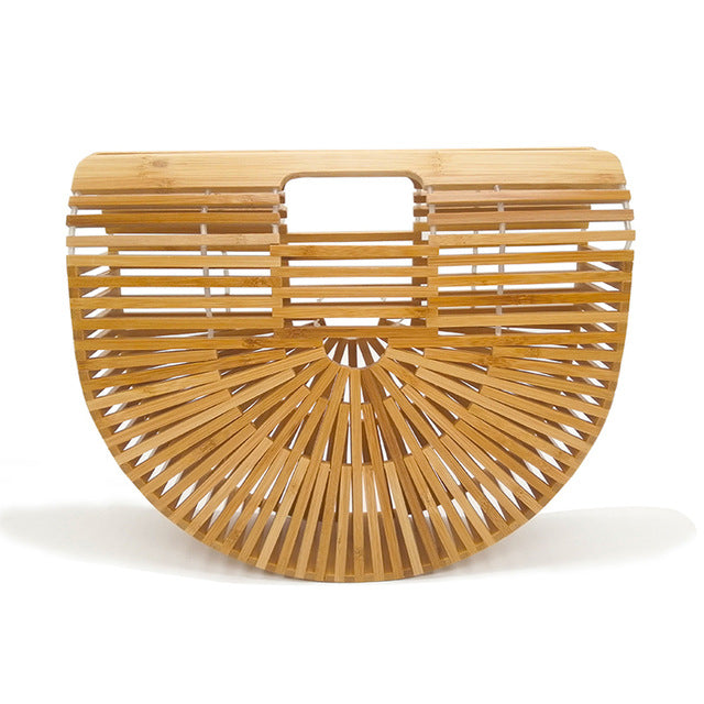Bamboo Handbag Purses And Handbags Wooden Clutch Lurury Designer Women Bag Summer Beach Bags Hollow Out Casual Bamboo Purses