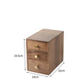 Solid wood drawer desktop storage box black walnut small wooden cabinet