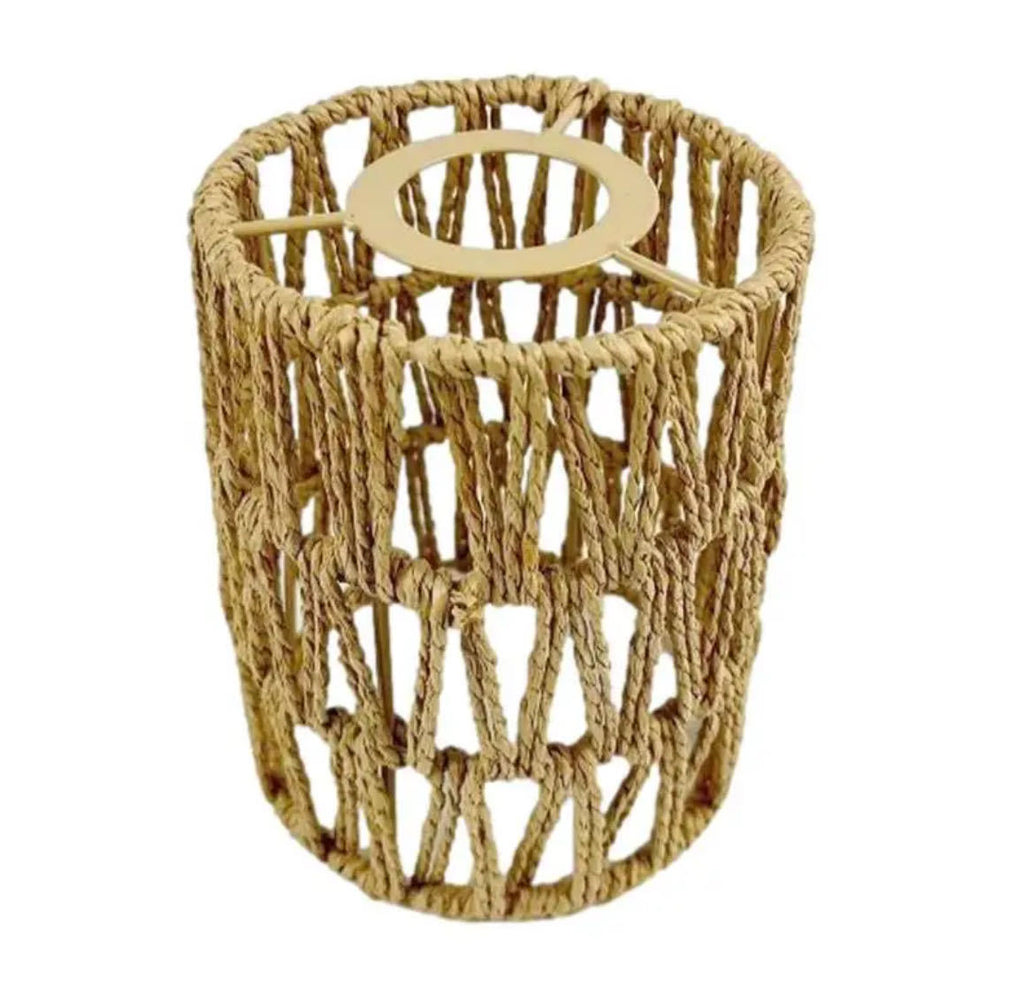 Paper rope lampshade hand woven bamboo lampshade Bohemian style lampshade ï»¿ - khaki