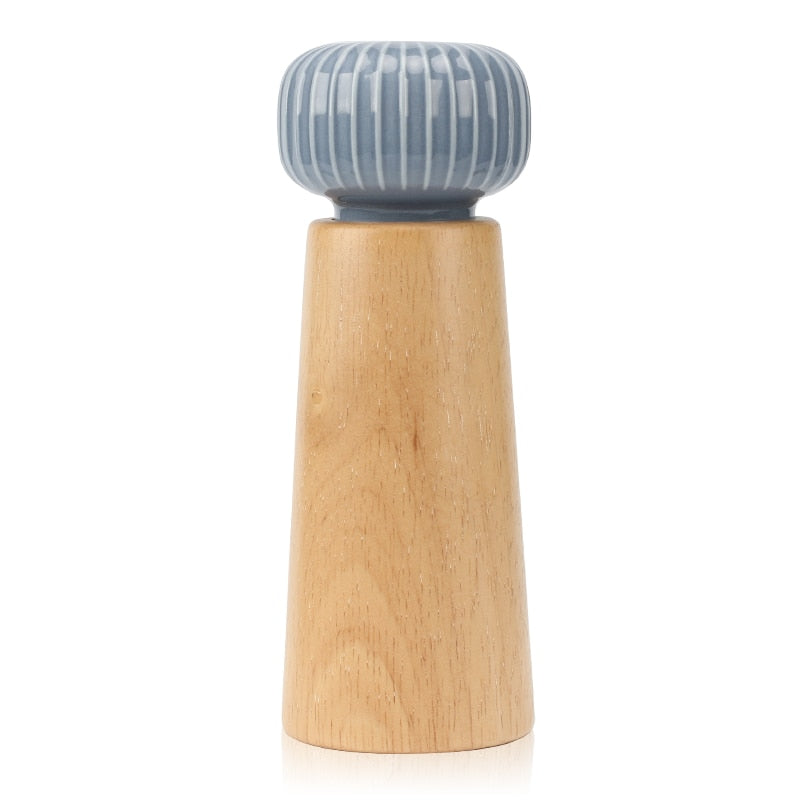Wood Salt & Pepper Mill Pepper Grinder Salt Shaker with Ceramic Rotor