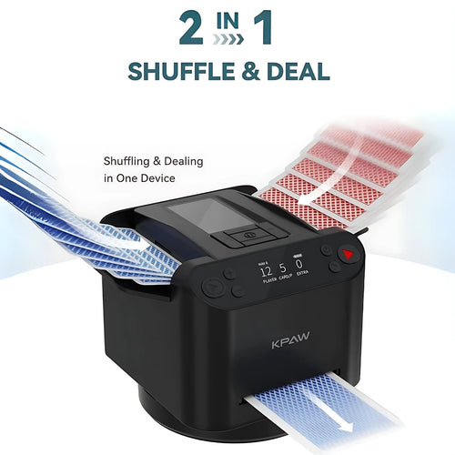 Mezclador y Repartidor Automático de Cartas 2 en 1 con 4 Controles Remotos de Extracción de Cartas