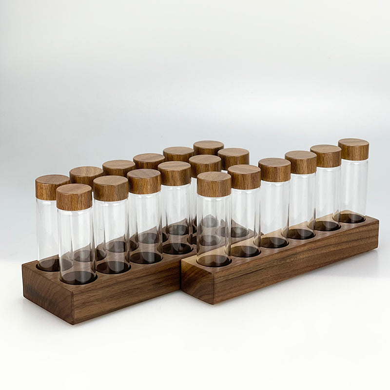Coffee Bean Display Rack Test Tube Preservation Storage Sealed Tank Storage Tank Solid Wood Household Glass Bottle