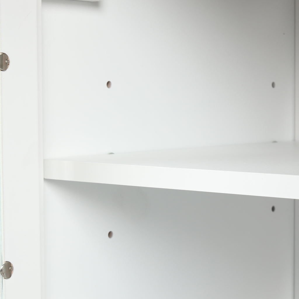 24" Bathroom Vanity with Sink, Bathroom Vanity Cabinet with One Drawer and Doors, Adjustable Shelf, Solid Wood and MDF, White