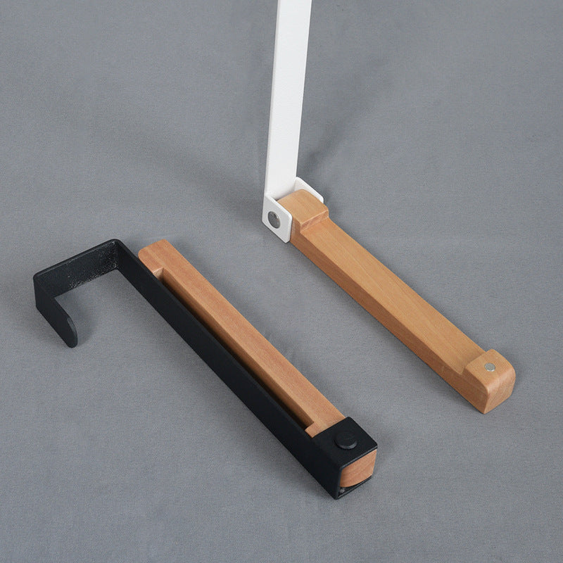 Wood door back hook wall-mounted door back-type hole-free hanger - White