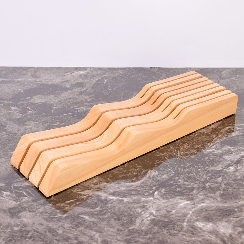 Creative Drawer Solid Wood Knife Holder Western Style Knife Storage Rack Kitchen Supplies