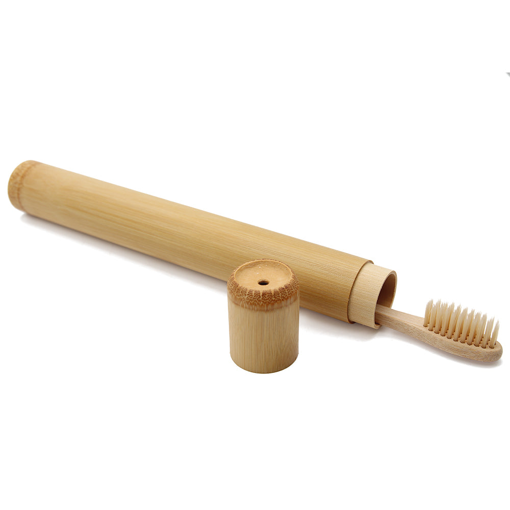 Genkent 1 PCS Bamboo Toothbrush Novelty Wooden Teeth Brush soft-bristle Bamboo Fibre Wooden Handle Bamboo Tube Charcoal Set