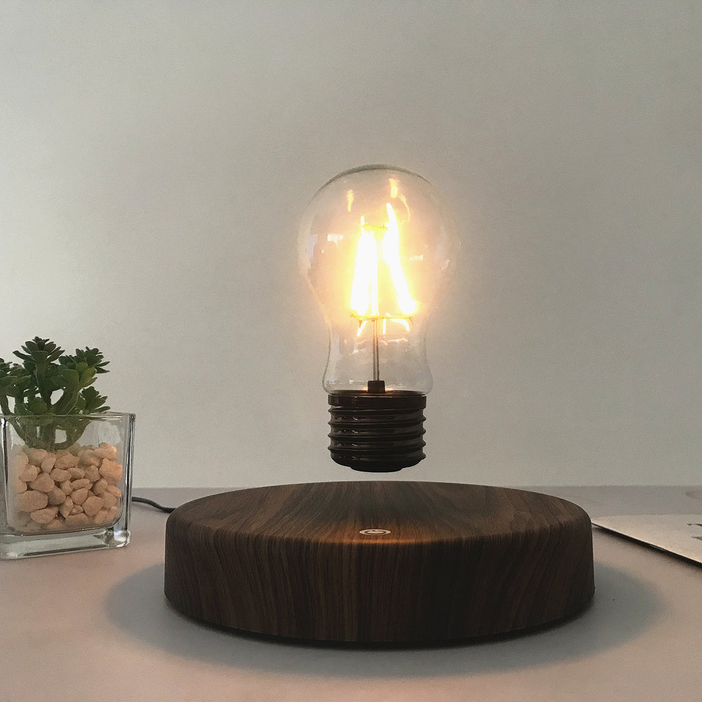 Imitation Wood Grain Magnetic Levitation Light Bulb Night Light Bedside Decoration Table Lamp Creative Girlfriend Birthday Gift - EUR