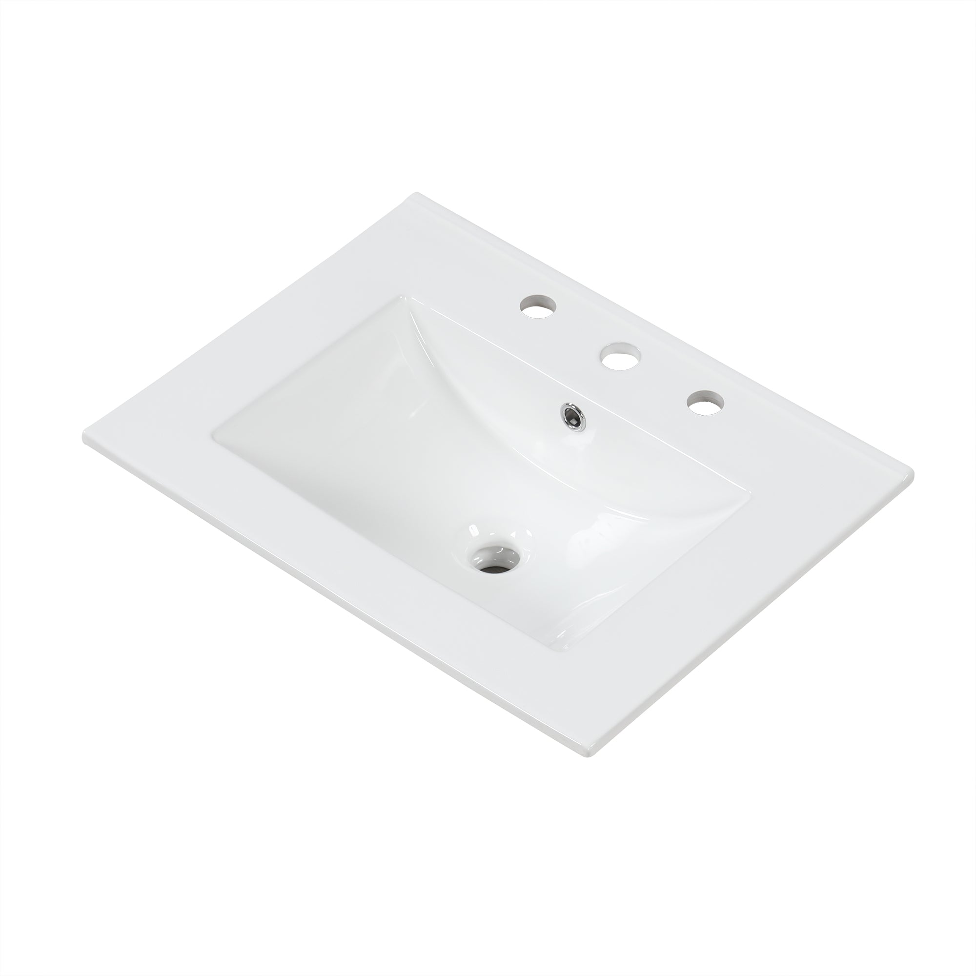 24" Bathroom Vanity with Sink, Bathroom Vanity Cabinet with One Drawer and Doors, Adjustable Shelf, Solid Wood and MDF, White