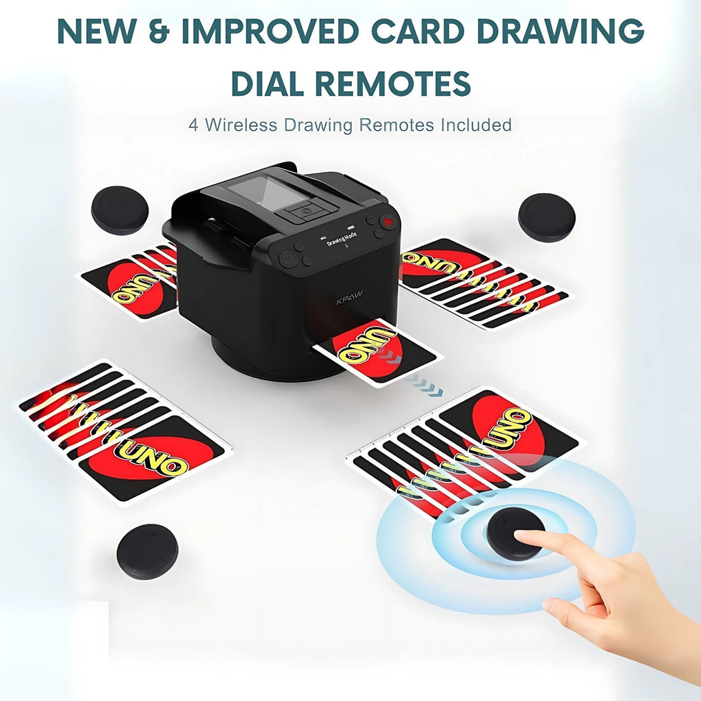 Mezclador y Repartidor Automático de Cartas 2 en 1 con 4 Controles Remotos de Extracción de Cartas