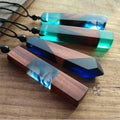 men'woman s fashionable wood resin necklace pendant, woven rope chain - ES17080611