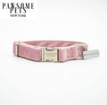 SMALL - SIZE DOG & CAT COLLAR - PINK VELVET - MEDIUM