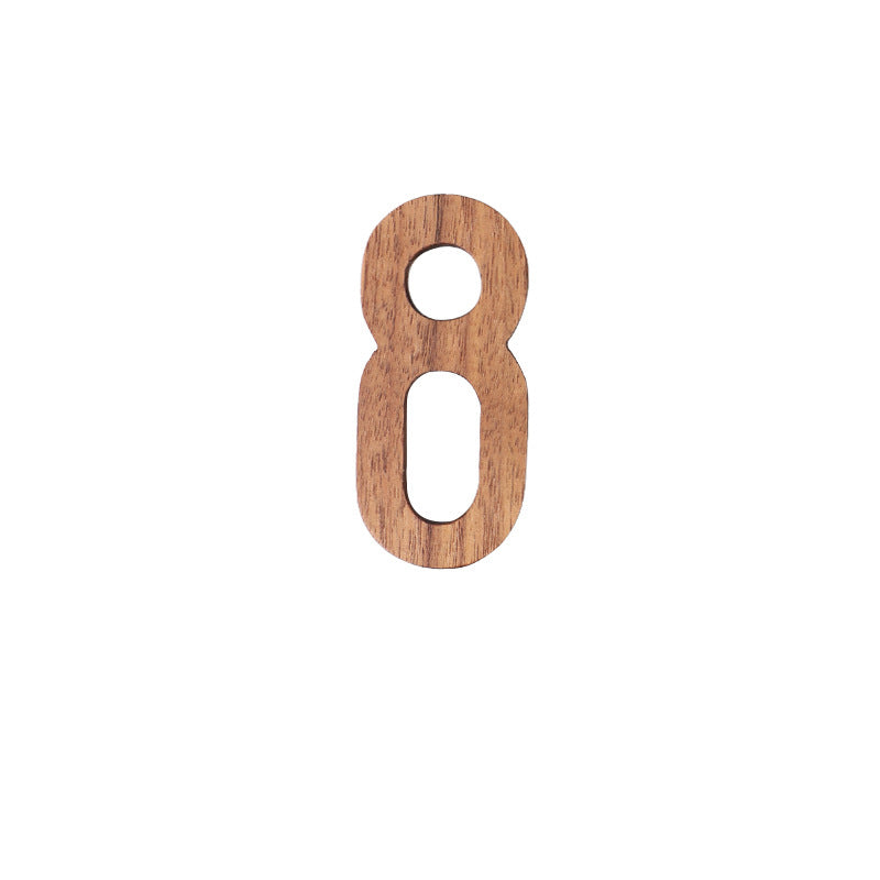 Black Walnut Numbers Nordic Style Log Numbers And Letters Solid Wood House Number Ins Wall Decoration
