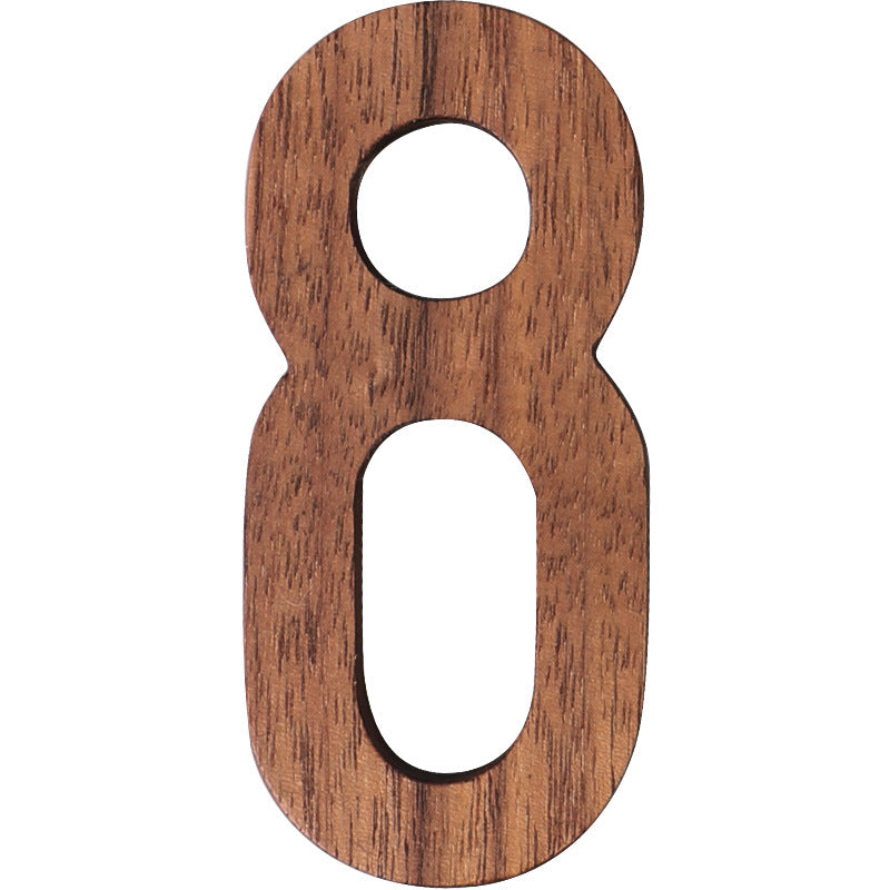 Black Walnut Numbers Nordic Style Log Numbers And Letters Solid Wood House Number Ins Wall Decoration