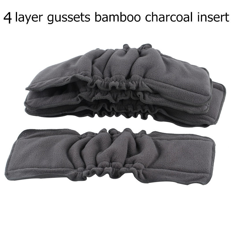 Reusable Bamboo Charcoal Insert Baby Cloth Diaper Mat Nappy Inserts Changing Liners 4layer each insert Wholesale