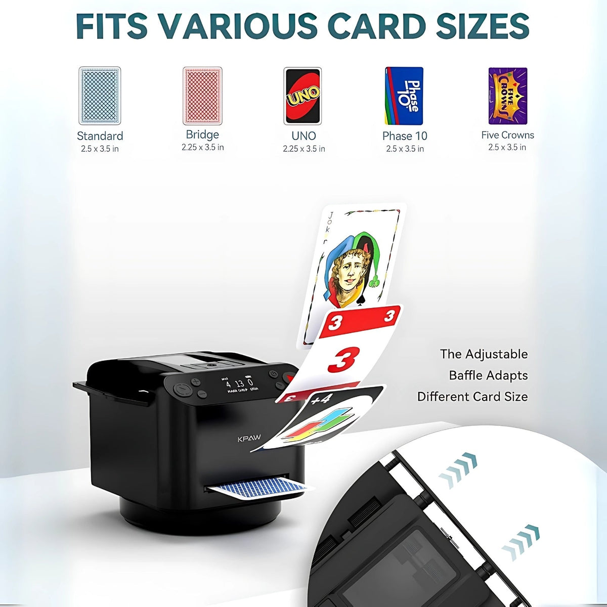 Mezclador y Repartidor Automático de Cartas 2 en 1 con 4 Controles Remotos de Extracción de Cartas