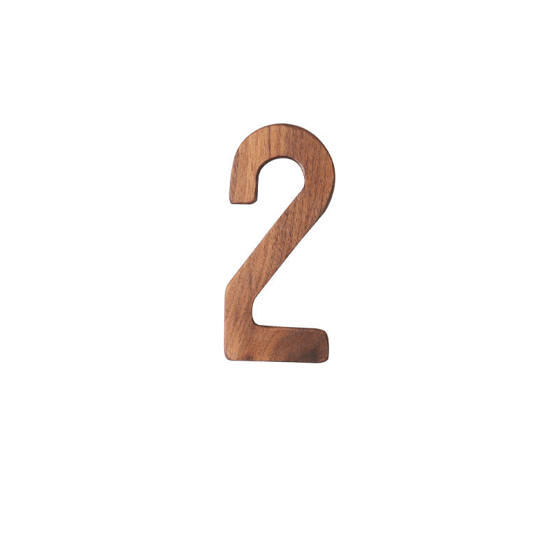 Black Walnut Numbers Nordic Style Log Numbers And Letters Solid Wood House Number Ins Wall Decoration