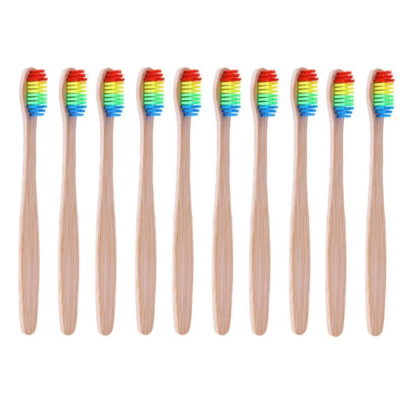 3pcs Bamboo Toothbrushes - Light Brown
