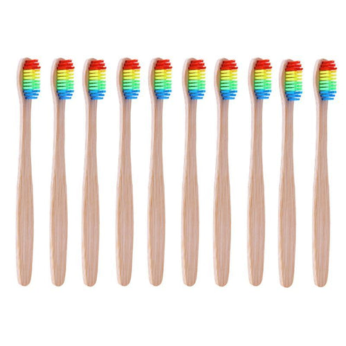 3pcs Bamboo Toothbrushes - Light Brown
