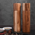 Cylindrical Grinder Acacia Wood Pepper Mill Ceramic Core Manual Pepper Grinder Multipurpose Seasoning Bottle Kitchen Tool - 2pcs