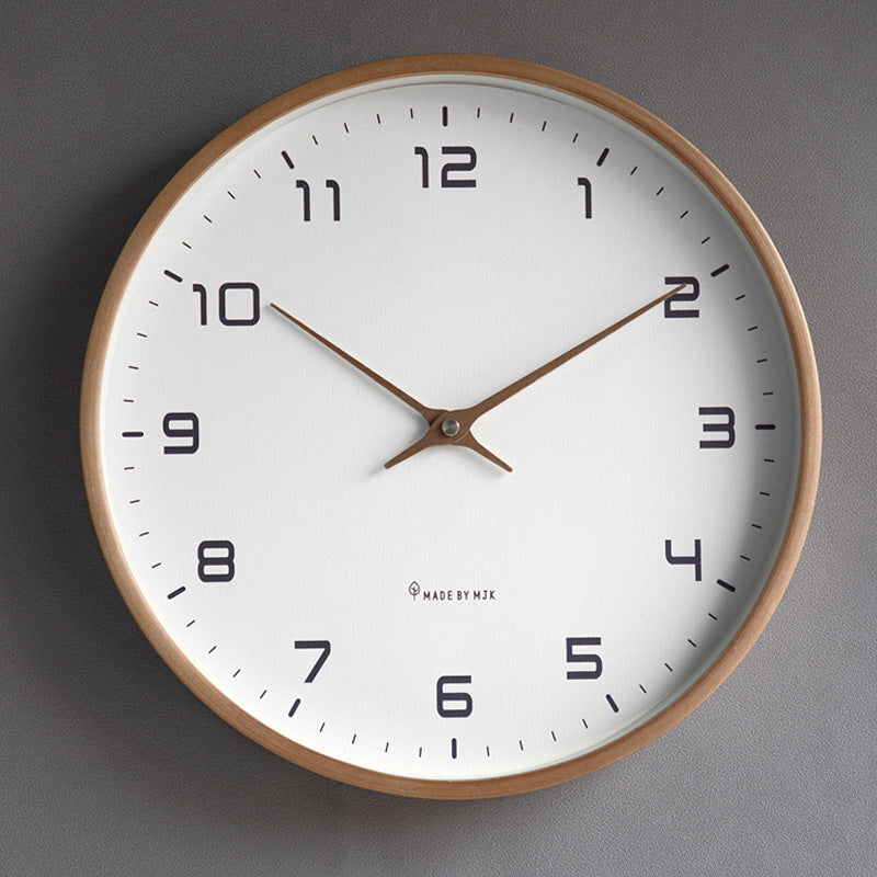 Nordic Solid Wood Simple Wall Clock Living Room Home Clock Decoration Silent Clock Fashion Japanese Modern Luxurious Creative Cl - B-Blue