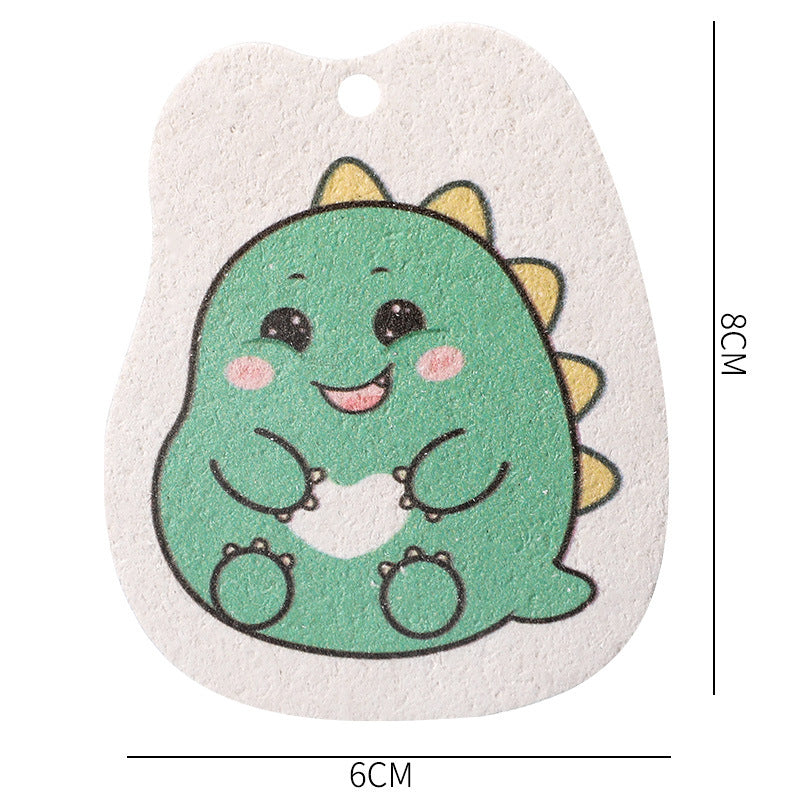 Cartoon Absorbent Wood Pulp Cotton Compressed Sponge Wipes With Water And Becomes Large Dishcloth Non-Stick Oil Sponge Brush Pot And Bowl Artifact