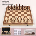 Magnetic Chess Folding Solid Wood Double Queen Set Chessboard Adult Board Game Children's Puzzle Toy