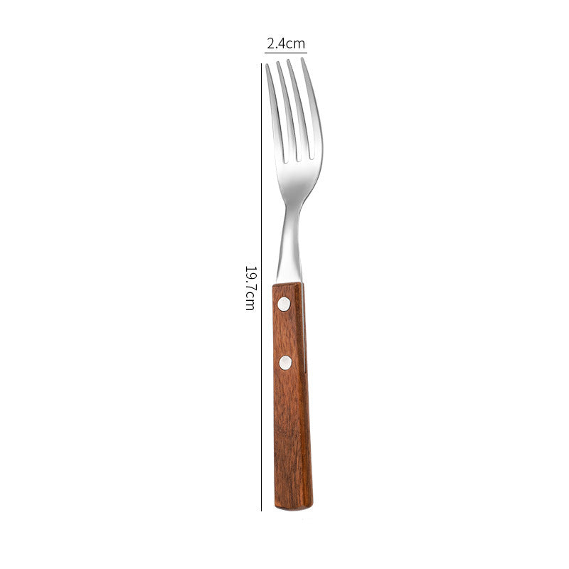 304 Rosewood Knife, Fork, Spoon, Stainless Steel Tableware, Solid Wood Handle, Steak Knife, Fork, Spoon, Dessert Spoon, Chopstic