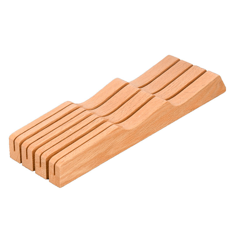 Creative Drawer Solid Wood Knife Holder Western Style Knife Storage Rack Kitchen Supplies