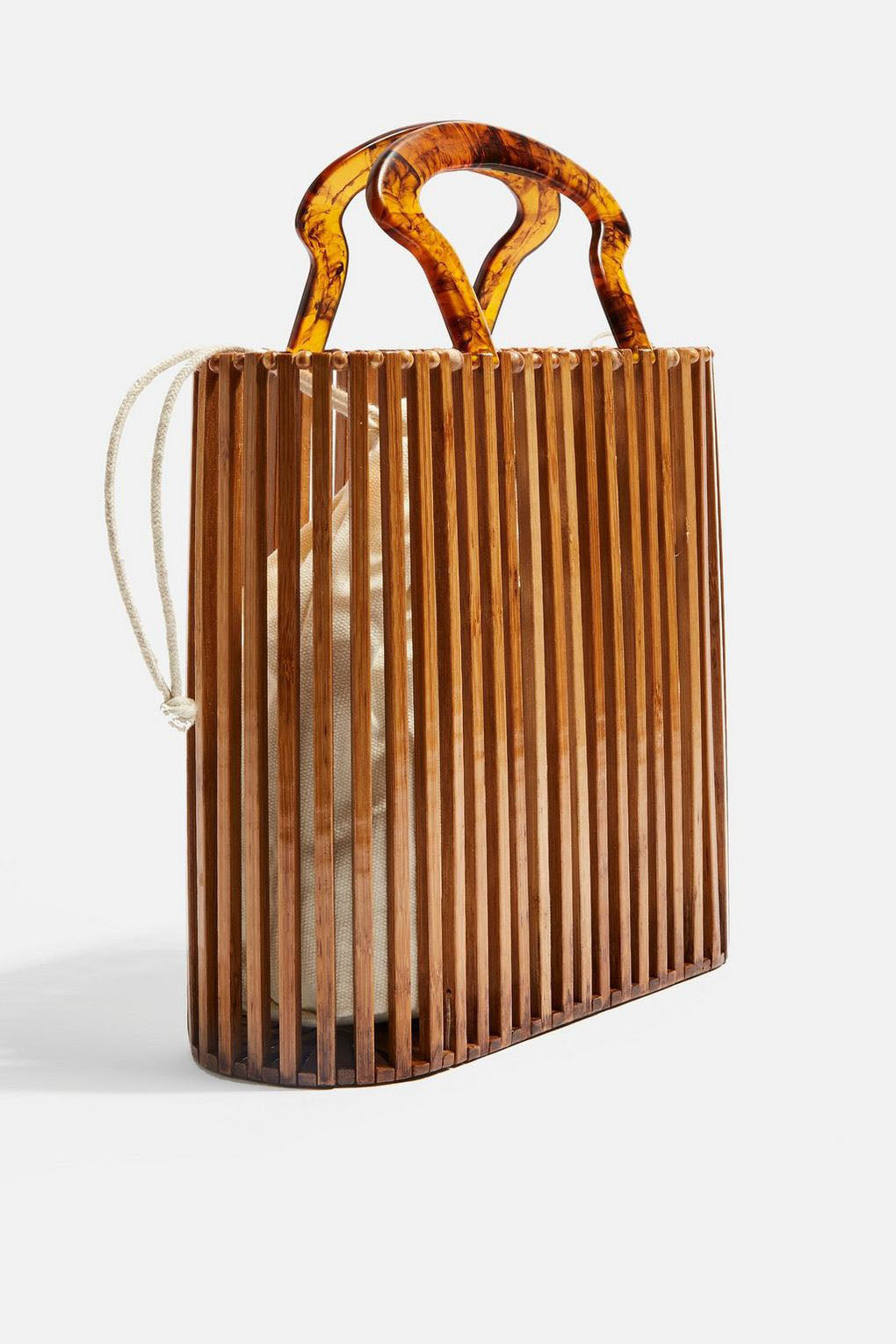 Ins Woven Women's Bag Fashion Beach Straw Bag Simple Acrylic Handbag Bamboo Bag