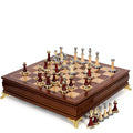 Luxury metal+solid wood tabletop for easy storage Chess set - 3.5inch