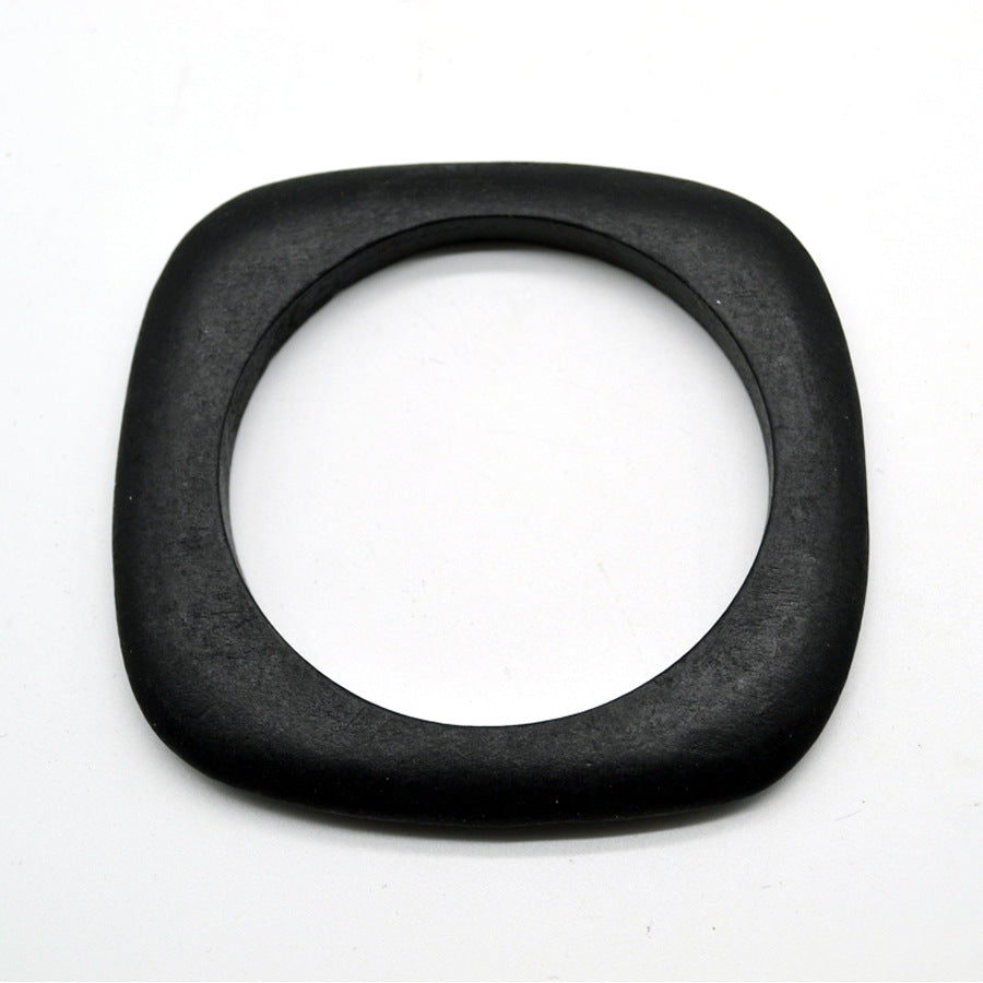 Thick Square Round Wood Bangles Fashion Women Vintage Designer Bracelet Jewelry Gift