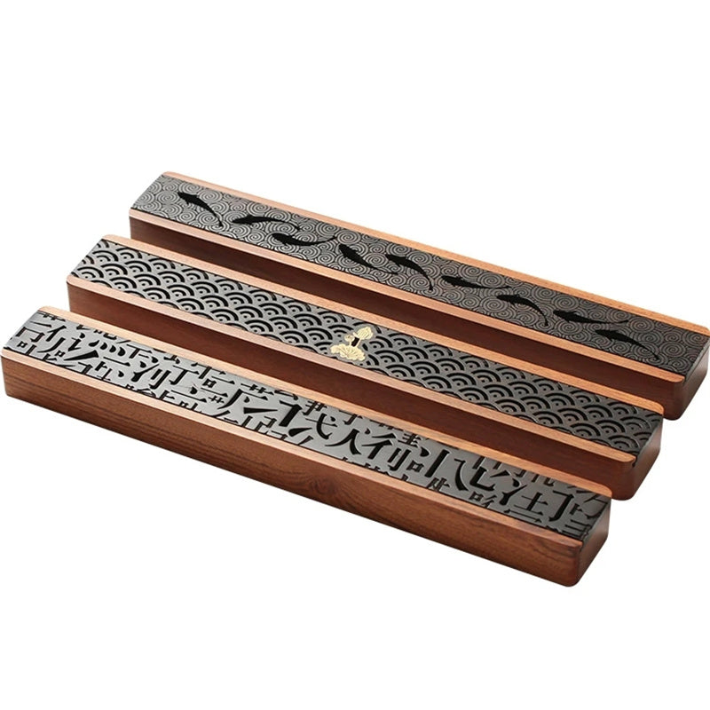 Solid wood hollowed out line incense box portable sleeping incense box incense box incense fumigation